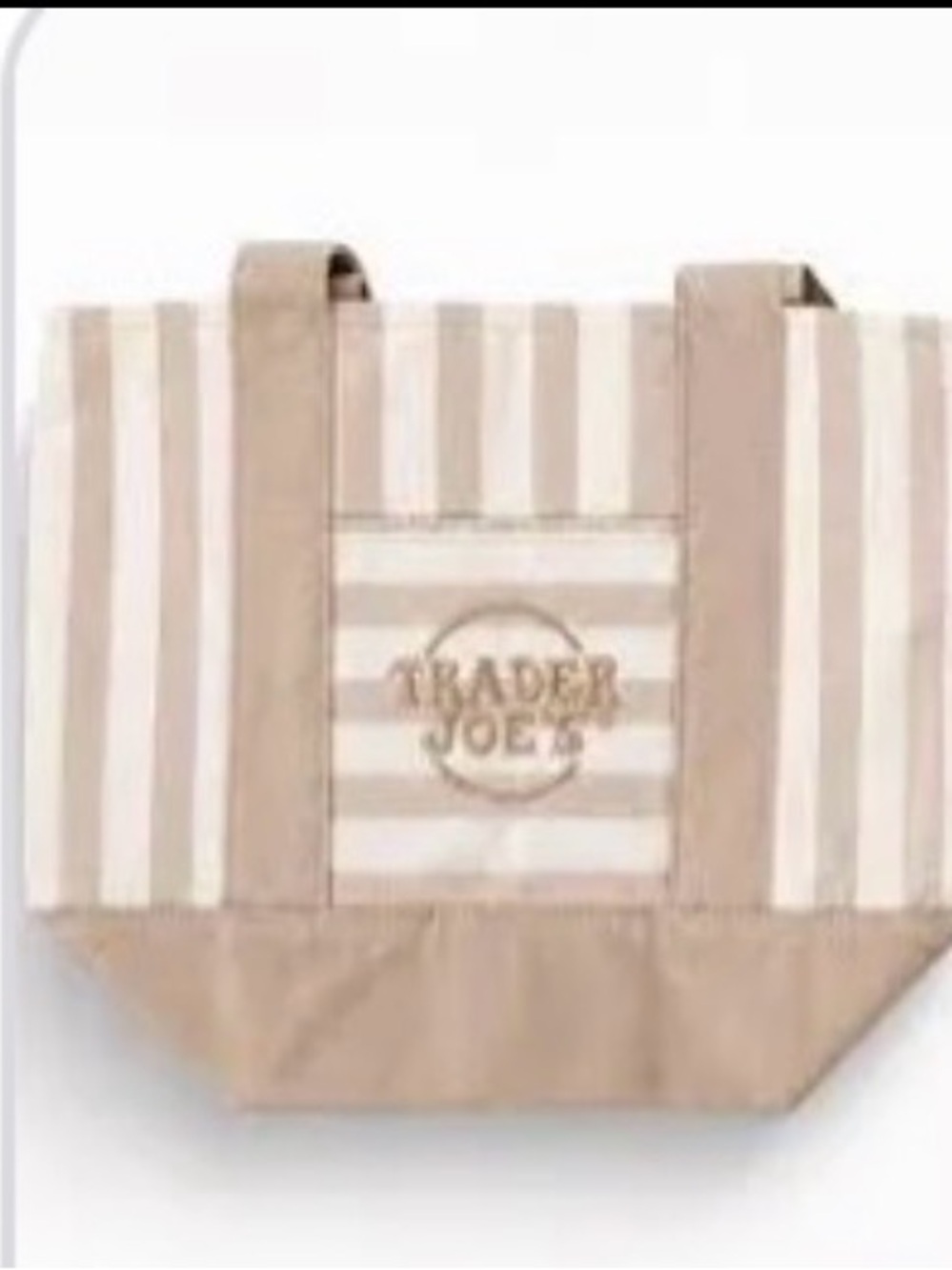 Trader Joe’s Mini Tote Beige & White Striped Tote Bag. Limited Edition 2026